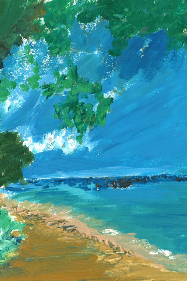 Hues of Blue: Oil Painting in Barbados